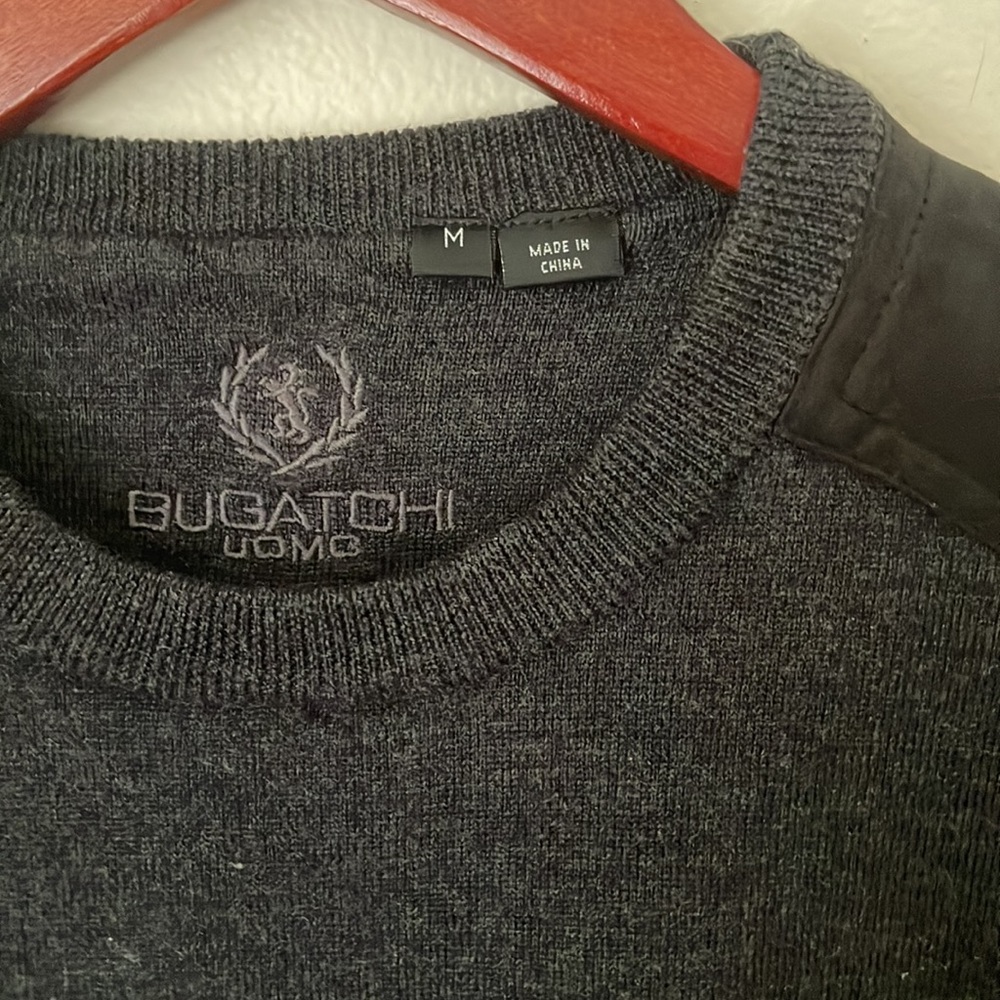 Bugatchi Sweater Suede Shoulder Patch - image 2